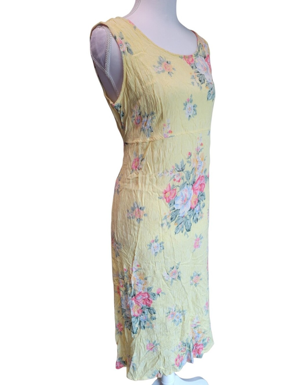 Vintage K Petite Yellow Floral Midi Sundress - Picture 3 of 10